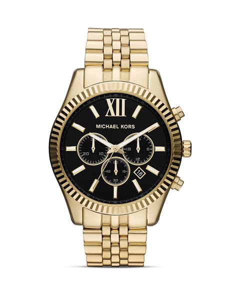 michael kors men's gold tone watch|Michael Kors lexington chronograph watch.